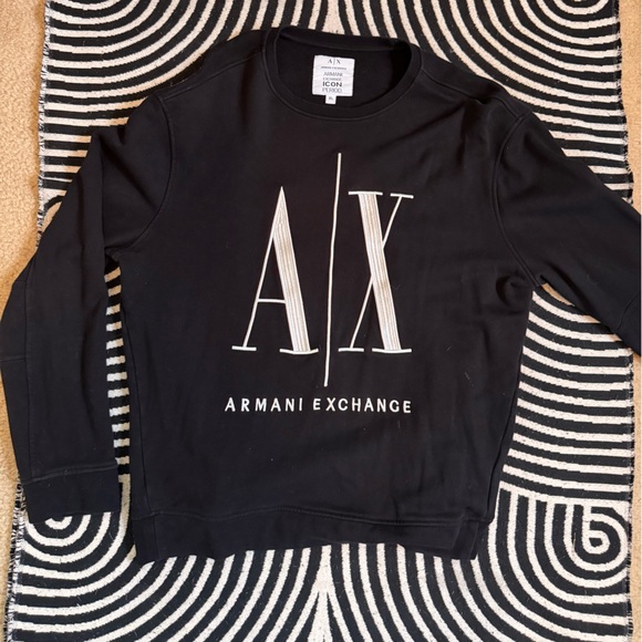 Armani Exchange Icon Period Black Tee - Picture 1 of 3